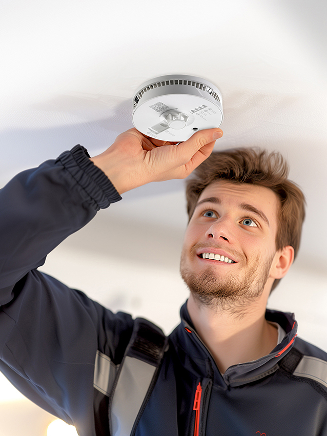 Techniker bringt Multisensor Plus an