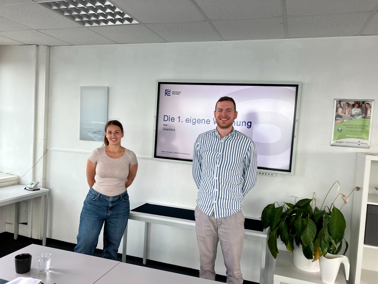 Katharina Roseboom und Kevin Deisting bei einem Workshop in Berlin.